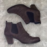 Paul Green Brown Nubuck Suede Leather Ankle Boots