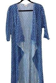 NWT LulaRoe Shirley Blue & White Patterned Kimono