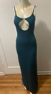 Sleep Front Keyhole Maxi Long Lounge Dress Teal NWT medium only