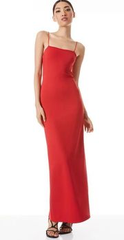 Red Bright Poppy Nelle Spaghetti Strap Maxi Cut Out Dress