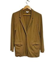 J. Jill Women's Ponte Knit Blazer Tan Button Down Pockets Size Medium