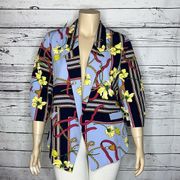 7th Avenue New York & Company NWT Size XL Floral Print Open Front Blazer Jacket