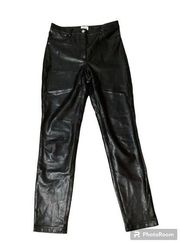 WILFRED FREE Womens Size 4 Black Faux Leather High Rise Slim Fit Leggings Pant