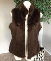 Kenar Brown Faux Fur Vest Size Large