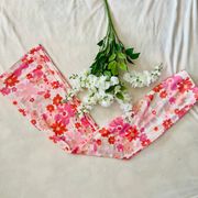 Floral Mesh Flare Leg Pants