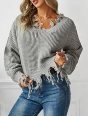 Gray Cropped Sweater