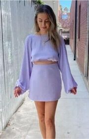 New WeWoreWhat Mini Slip Skirt Satin Charmeuse Heather Purple Lilac Size Small