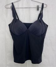 Lands End black tankini swim tank top size 12