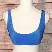ASOS Cobalt Blue Bershka Ribbed Bikini Top Size 8