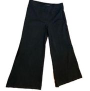 Theory Emmett Wide Leg Cropped Black Pants sz 6