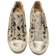 Naughty Monkey‎ Women's Cowhide Pony Hair Distressed Wildlife Sneakers Size 7.5