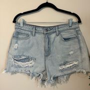Cello Jean Cut out distressed light wash Shorts Size L