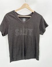 30A Dumpster Diver Salty Grey V-Neck Short Sleeve T-Shirt Women's Size Large L