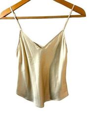 Reformation Silk Top Tank Top Cami in Almond, sz xs