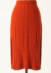 Anthropologie Orange Knit Pencil "Needled Paths
Sweater Skirt" by Sparrow