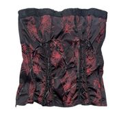 Tripp NYC Spider Web Structured Back Zip Lace Up Corset Top