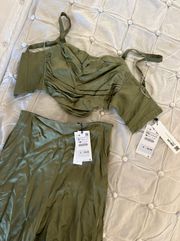 Green Satin Set