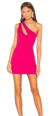 Pink One Shoulder Cutout Dress