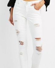 Refuge white distressed cropped jeans size 4