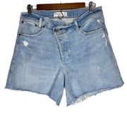 Abercrombie & Fitch NWOT High Rise Dad Short Cross Button Fly Raw Hem 29 / 8