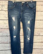 KENSIE Jeans Tomboy Straight Distressed-31