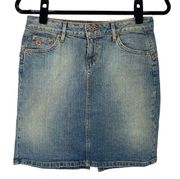 Vintage Y2K Paris Blues Denim Jeans Skirt