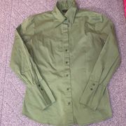 New York & Company Olive Green Button Down Shirt