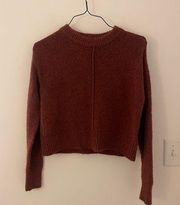 cropped burgundy sweater “yes lola” sold at anthropologie brand