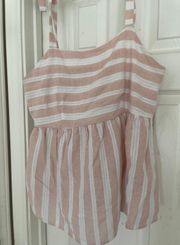 Pastel Pink and White Striped Top
