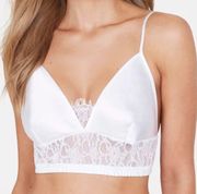 Frederick's of Hollywood NWT  Delphine Satin Cropped Cami White Size Medium M T24