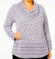 Style & Co Textured Cowl Neck Pullover 1X