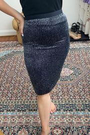 Edryce Navy Beaded Pencil Skirt