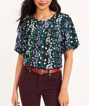 LOFT | floral shirred yoke top