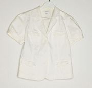 Dressbarn Three Button Front Short Sleeves Blazer Womens Size XL White‎ Work