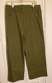 Olive Green Wide Leg Trousers