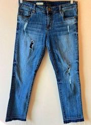 Kut from the Kloth Reese Ankle Straight Leg Jeans with Raw Hem - Size 8