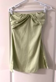 Irena Strapless Mini Dress Green