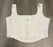 Chocolate USA Cropped Corset Tank Top Size Medium