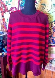 XL Liz Claiborne red striped sweater