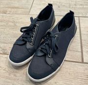 Navy Blue Cow Silk Sneaker