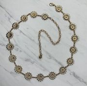 Flower Concho Gold Tone Metal Chain Link Belt OS One Size