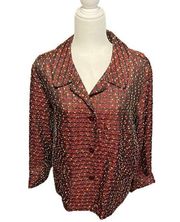 Dialogue Women's Button Front Jacket Coat Sz XL Fall Colors All Occasion