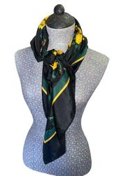 Harve Benard Black and Yellow Rose Scarf