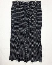 Simply Couture Polkadot Tie-Waist Palazzo Pants Size 2XL (34x25) Elastic NWT