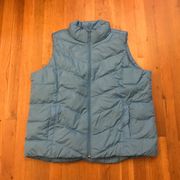 Lands’ End Blue Puffer Winter Vest 1X