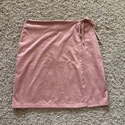 Blush Pink Faux Suede Wrap Mini Skirt Balletcore Dainty