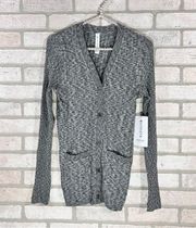 Athleta NWT Revolve Seamless Long Sleeve Cardigan in Grey Heather Size S