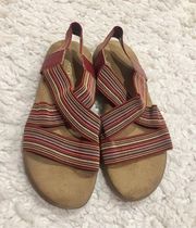 Aerosoles Wip Gloss Striped Stretchy Multi Strap Sandals Rainbow 8