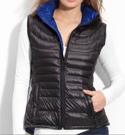 Bernardo Black Quilted Goosedown Puffer Vest - Size Small