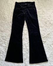 Soulmate Pants Flare Low Rise Velveteen Vintage 90s Y2K Black 5